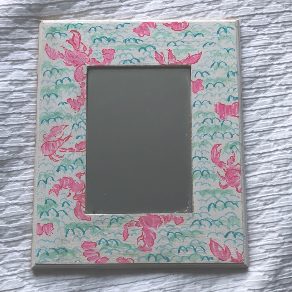 Lobster print lily Pulitzer mirror handmade